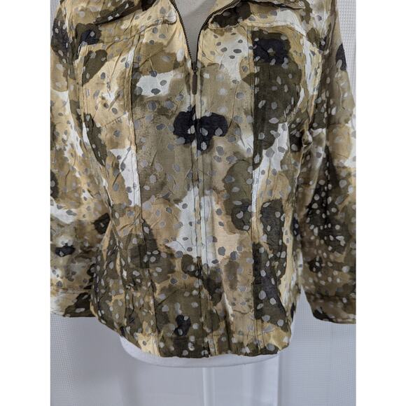 NWOT! RUBY RD. FAVORITES! FALL LEAVES ABSTRACT W/ SHEER "DROPS" JACKET! SZ 10 - Picture 6 of 10